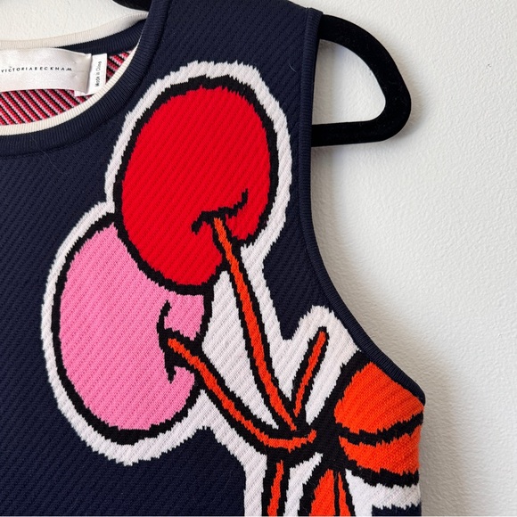 🍓Victoria Beckham, fruit pattern shift dress, s/s 17 in navy - Picture 10 of 14